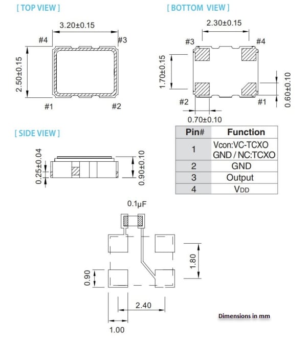 Mechanical Drawing - Pletronics Inc. UCE4 Temperature Compensated Crystal Oscillators